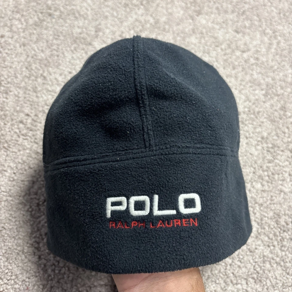 Polo Ralph Lauren Hombre Logo Polar Gorro, Calavera Esquí, Sombrero Clima Frío, Negro Foto 2 de 4