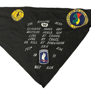 Vietnam War 173rd Airborne Brigade Scarf Theater Made Patches Souvenir Tour Herd