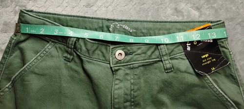 Art Class Girl's Size 16 Mid Rise straight Leg Cargo Jeans Pants Green - Picture 2 of 9