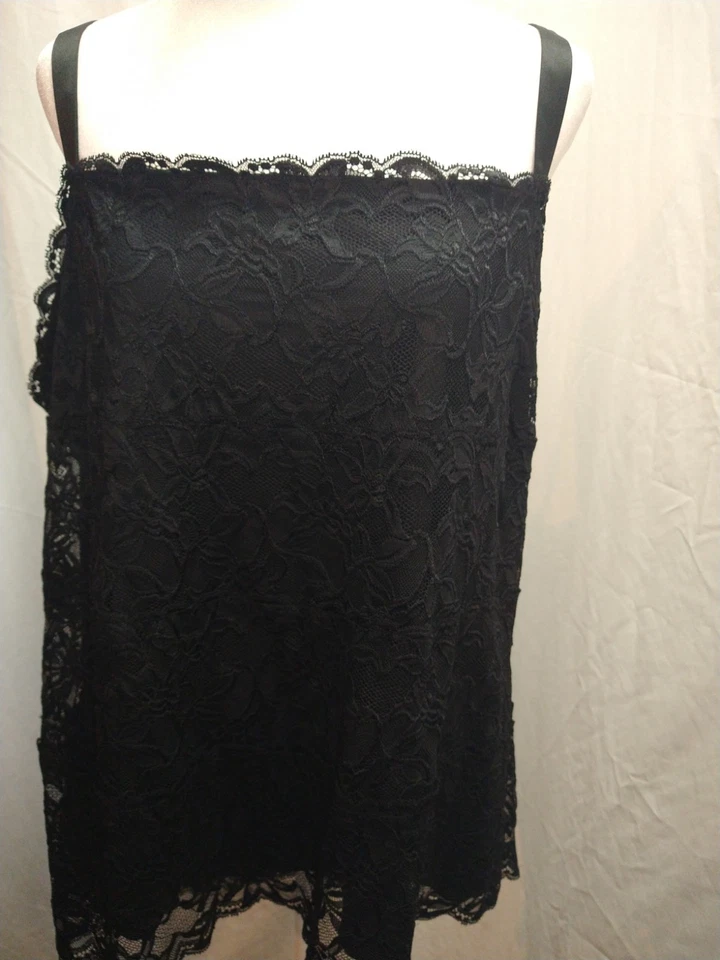 Coldwater Creek Cami Decote Quadrado Feminino 2X Renda Y2K Capricho Mínimo - Imagem 2 de 4