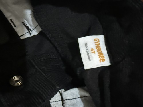 Gymboree Boys Size 4T Black Cotton Corduroy Straight Leg Bootcut Pants Holiday - Picture 3 of 4