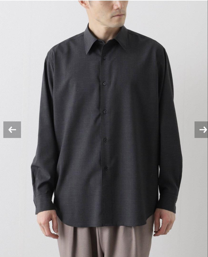 AURALEE Super Fine Tropical Wool Shirt Charcoal Size 3 Mens AURALEE Super Fine Tropical Wool Shirt Charcoal Size 3 Mens