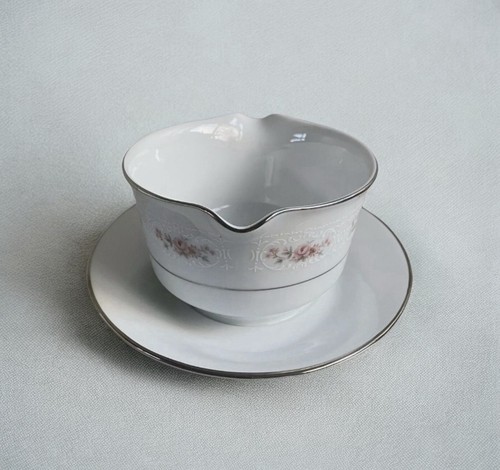 Noritake RC Sri Lanka L500 Petula Sauciere mit angesetzter Platte Vintage Floral - Bild 3 von 6