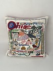 Catstudio Ohio Hand-Embroidered Tea Towel Repurposed Into Pillow