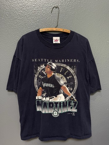 Vintage 90’s Joy Athletic Edgar Martinez Seattle Mariners MLB Blue Tee Shirt 2XL - 第 3/4 張圖片