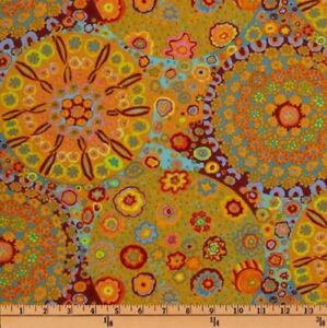 Free-Spirit-Kaffe-Fassett-Millefiore-PWGP092-Orange-Contemporary-Cotton-FAB-BTY