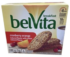 belVita Cranberry Orange Breakfast Biscuits 8.8 oz, 1 box with 5 packs of 4 bisc