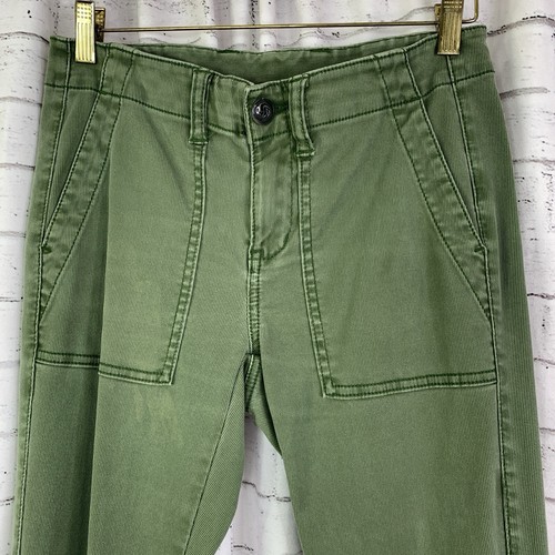 CAbi The Quest Pants Size 4 Skinny Slim Textured Trouser Army Olive Green - Picture 4 of 8