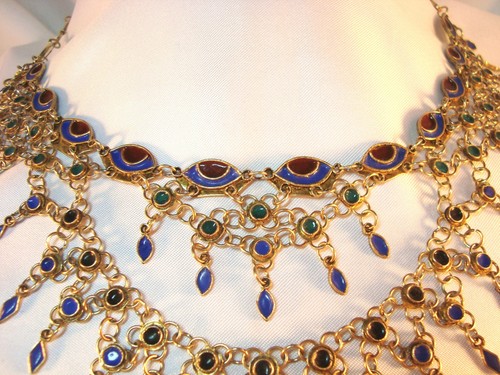 alte Email Collier Kette Emaille Collierkette Silber old enamel necklace /AZ 392 - Bild 3 von 8