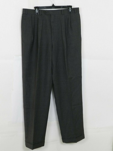Lauren Ralph Lauren Mens Pleated Cuffed Dark Gray Dress Pants Size 35x32 - Picture 3 of 5