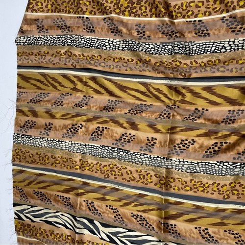 Animal Print Fabric Sheer Stripes Leopard Tiger Jungle Metallic 2 Yards Apparel - Picture 4 of 6
