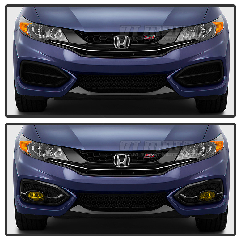 WOLFX Front Fog Lights For 2014-2015 Honda Civic Coupe | Halogen With Switch & Wiring