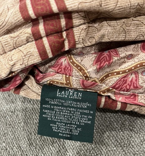 Ralph Lauren Langham BRIARLEIGH Comforter QUEEN/Full Paisley Red Gold - Picture 3 of 10