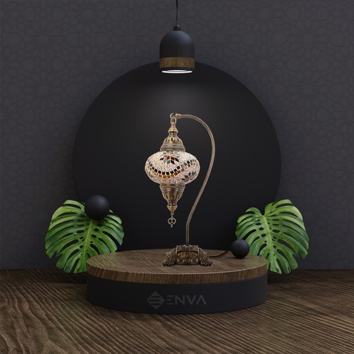 Turkish Moroccan Style Mosaic Multicolour Lamp Desk Table Lamp Light Large Globe - Picture 6 of 11