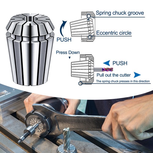 10pcs ER16 Spring Collet Set For CNC Milling Lathe Machine with Spanner 1-10mm - Picture 9 of 11