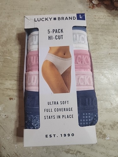Lucky Brand Damen hoch geschnitten 5er-Pack Gr. Large neu mit Etikett offener Karton
