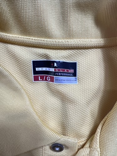 Grand Slam Performance Large Yellow Men's Polo Shirt Short Sleeve - Picture 5 of 5