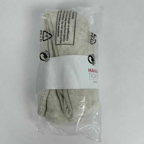 Hanna Andersson Girls Oat Heather Footed Tights size 120 / 6 NEW - Picture 2 of 3