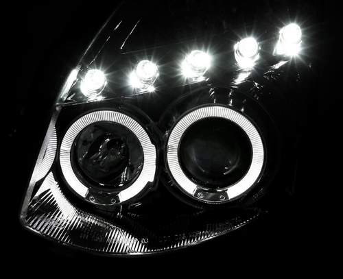 For 03-07 Infiniti G35 2dr Coupe Clear ChromeHousing Headlight Dula Halo LED DRL - Picture 2 of 5