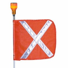 Flagstaff FS5 Safety Flag with Reflective X and Light, Male Quick Disconnect