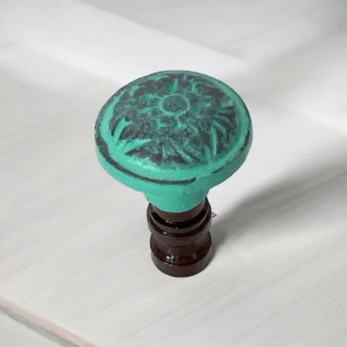 Set 2 Paralumi in Metallo Verde Celadon Finitura - Paralume Topper - Alto 1,8" - Foto 2 di 2