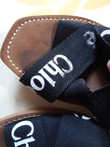 CHLOE Woody Flat Logo Canvas Black Slide Sandalen 38 - Bild 3 von 14