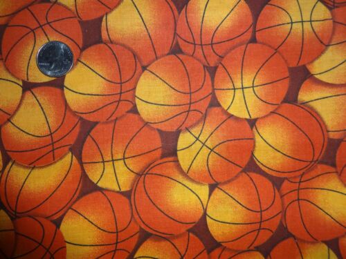 Pelotas de baloncesto NBA Deportes Fan Serie Mundial Algodón Acolchado Tela UNA yarda - Imagen 3 de 5