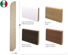 ZOCCOLINO BATTISCOPA LEGNO H 75-80-100 mm VENDITA ALLA BARRA lunghezza 2,4 ml