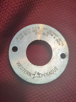 Western Pegasus Spline Gage .0741 CSW-24T-20/40DP-30°PA ASA B5.15-1960 (RG14)
