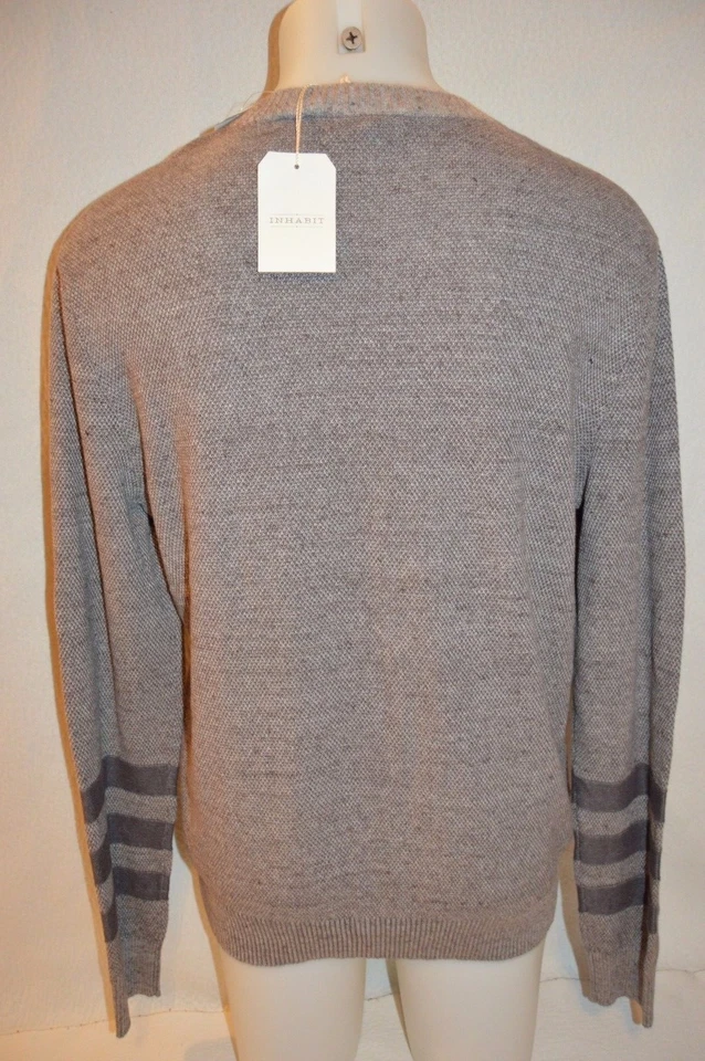 INHABIT Man's V-Neck Premium Sweater NEW Size Large  Retail Value: $225 - Image 3 of 4