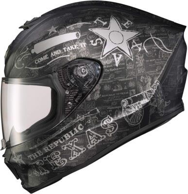 SCORPION EXO-R420 FULL-FACE MOTORCYCLE HELMET LONE STAR BLACK/SILVER 3X