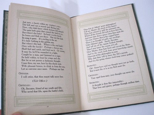 Antik HTF 1918 1. Aufl. HC Sokrates ein Gedicht spielen Willis Sears Omaha NE - Bild 4 von 7