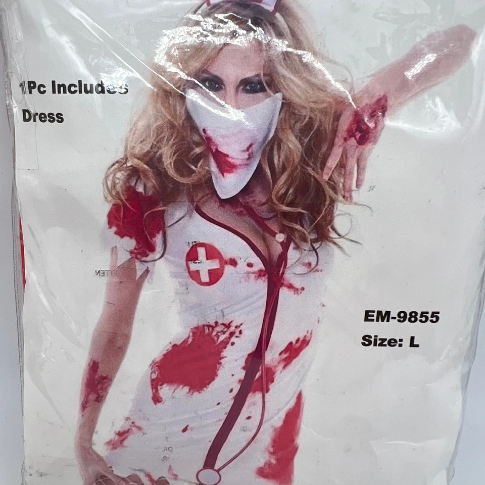 Nuevo Elegante Disfraz de Enfermera Betty Baño de Sangre Momentos Sexy - Talla L Foto 2 de 3