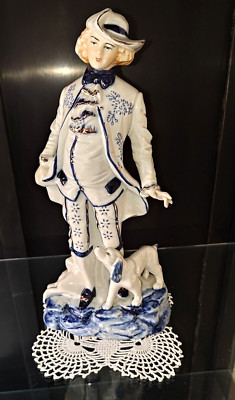 Porzellan Figur Mann viktorianischer Stil Deko H 30 cm