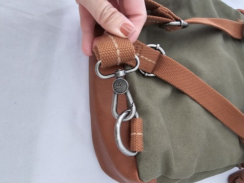 CONVERTIBLE THE SAK CROSSBODY BACKPACK ZIP MULTI POCKETS Olive Green - Picture 3 of 12