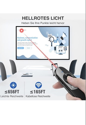 Presenter USB C 2.4GHz Wireless Fernbedienung für Windows/Mac/PowerPoint/Keynote - Bild 3 von 13