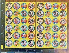MICKEY MOUSE, DONALD DUCK AND FRIENDS, PACK 2 SHEETS BEAUTIFUL STICKERS #DIS88
