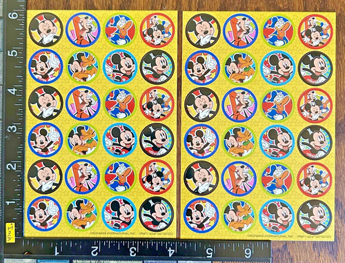 MICKEY MOUSE, DONALD DUCK AND FRIENDS, PACK 2 SHEETS BEAUTIFUL STICKERS #DIS88 - Picture 1 of 2