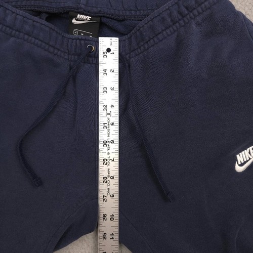 Nike Sweatpants Mens M Navy Blue Straight Leg Joggers Fleece Lined Rear Pocket - Picture 6 of 13