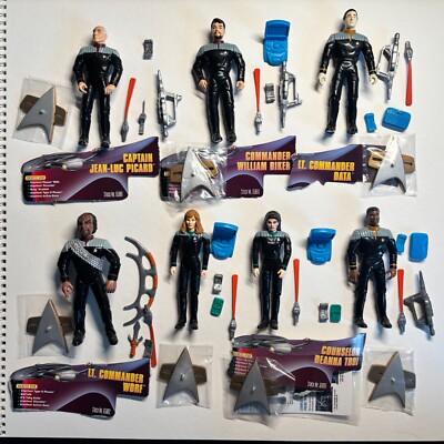 Playmates STAR TREK Vintage 7 pc Custom TNG Movie Figure Lot TARGET TROI CRUSHER