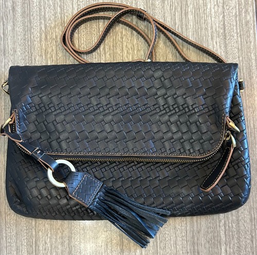 Borsa a tracolla Lodis RodoWoven Aphra in pelle nera orig. 278€ - Foto 1 di 11