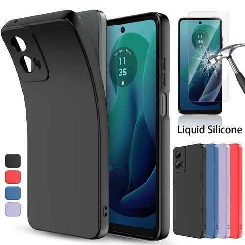 Für Motorola Moto G 5G 2024 Hülle Stoßfest Flüssig Silikon Cover/Hartglas - Bild 1 von 49