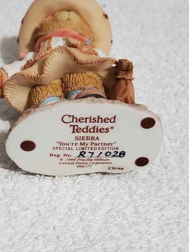ENESCO Cherished Teddies SIERRA You're My Partner Cowgirl Figurine 466271 - Picture 3 of 3