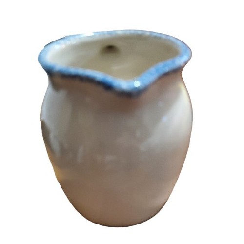 Pottery Creamer with Pink heart Small Milk Pitcher 4" - Picture 3 of 8