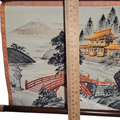 Traditioneller japanischer gewebter Seidenteppich Wanddekor Japan 10" x 12" - Bild 7 von 8