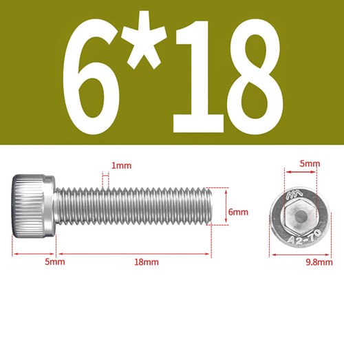 M3 M4 M5 M6 M8 Socket Head Cap Screws Stainless Steel Allen Bolts All Length Qty - Picture 32 of 65