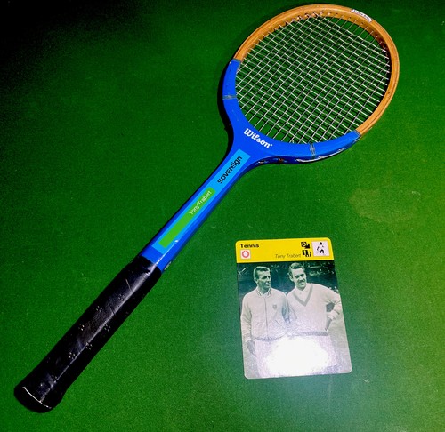 VINTAGE WILSON TONY TRABERT HOLZ TENNISSCHLÄGER mit 1979 TENNISKARTE - Bild 2 von 9