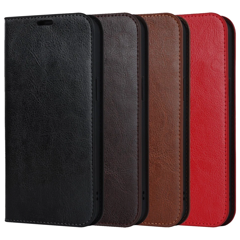 For Google Pixel 9 Pro XL 9 8 7 6 Pro 9a 8a 7a Genuine Leather Stand Wallet Case - Image 2 of 4