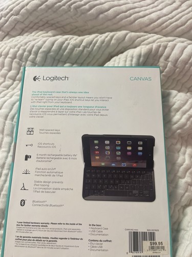 Logitech Canvas Keyboard Case iPad Mini, 2, 3 BRAND NEW IN BOX - Picture 3 of 3