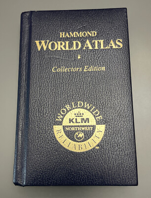 Hammond World Atlas Collectors Edition KLM airlines 1995 Hardcover Gold Edges